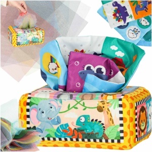 Sorter cutie de țesut senzorial montessori plush numere litere