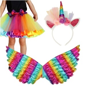Unicorn costum fustă fusta costum de Unicorn aripile headband