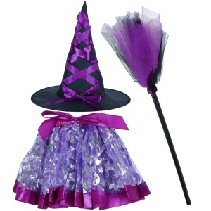 Vrăjitoare costum de vrăjitoare 3 piese violet - Img 3