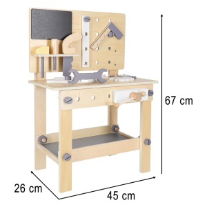 Atelier din lemn cu unelte pe o masă DIY set - Img 3