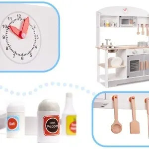 Bucătărie pentru copii din lemn MDF MODERN CLASSIC+ accesorii - Img 2