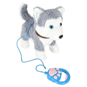 Câine interactiv în lesă latră merge își mișcă coada Husky - Img 3