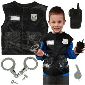 Costum de carnaval costum de ofițer de poliție set de costume 3-8 ani