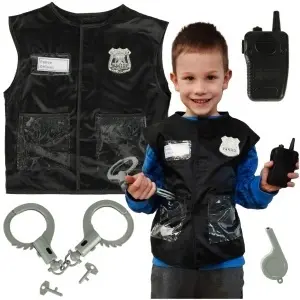 Costum de carnaval costum de ofițer de poliție set de costume 3-8 ani