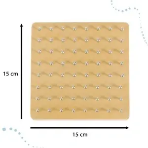 Geoboard geoplan geoplan puzzle din lemn crearea de forme cu benzi de cauciuc - Img 3