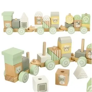 Lulilo Train tren de lemn pastel