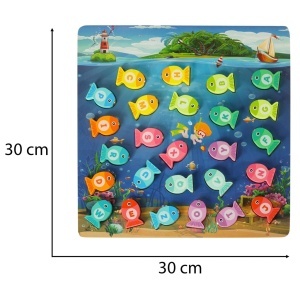 Montessori din lemn de pescuit de pește din lemn de pescuit magnet joc - Img 3