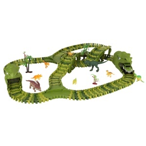 Pistă de curse dinozauri mașini dinozauri 240 elemente - Img 2