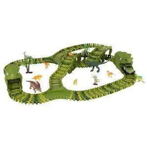 Pistă de curse dinozauri mașini dinozauri 240 elemente - Img 2