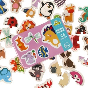 Puzzle-uri într-o cutie de animale 24 puzzle-uri