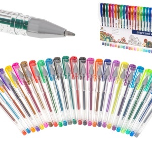 Set de pixuri cu gel colorat cu sclipici, set de 25 de bucăți. - Img 2