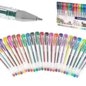 Set de pixuri cu gel colorat cu sclipici, set de 25 de bucăți. - Img 2