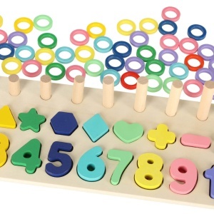 Sorter de numere din lemn Montessori 3in1 13x36cm - Img 2