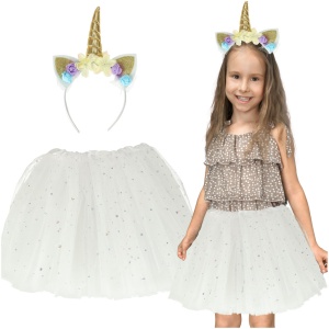 Unicorn carnaval costum de carnaval bentiță + fustă albă 3-6 ani