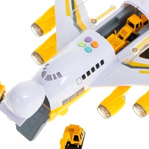Aeronava Transporter + 6 mașini vehicule de construcții lateral/față - Img 2