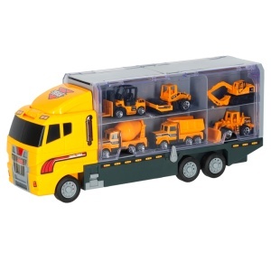 Camion transportator TIR lansator + mașini de construcții cu mașini metalice - Img 3