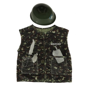 Costum de carnaval soldat cască soldat 3-8 ani - Img 2