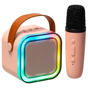 Difuzor karaoke cu microfon roz - Img 2