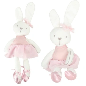 Mascotă de pluș iepure în rochie roz 42cm