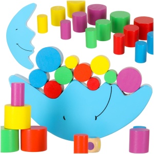 Montessori din lemn de echilibrare a lunii de lemn joc arcade