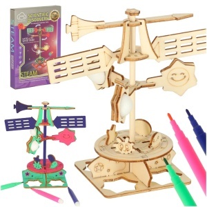 Puzzle din lemn 3d model științific model de vânt vane de vânt