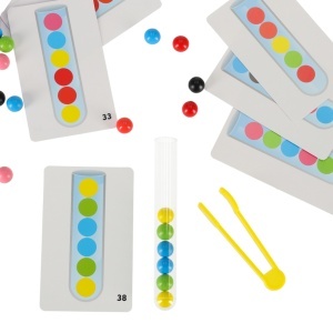 Puzzle educațional colorat Montessori bile colorate - Img 2