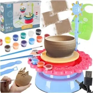 Set creativ de roată de olărit cu lut și vopsele 600g