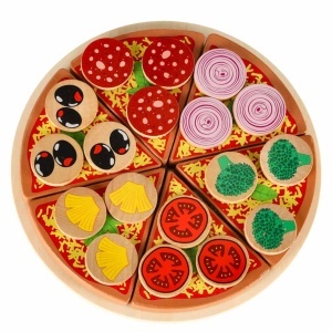 Set de joacă din lemn pentru pizza cu accesorii - Img 3