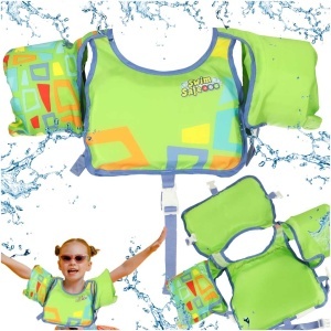 AQUASTAR Vesta de înot verde cu mâneci