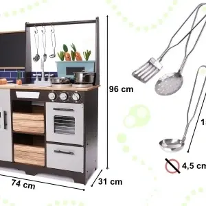 Bucătărie pentru copii din lemn MDF cu accesorii LOFT XXL 96cm - Img 3
