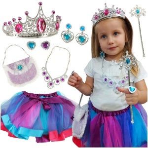 Costum regină prințesă prințesă coroană geantă de mână 9 articole