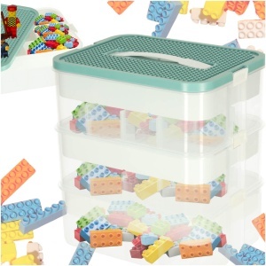 Cutie de organizare cutie de jucării cutie de jucării cu capac compartimente 3 niveluri strat