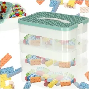 Cutie de organizare cutie de jucării cutie de jucării cu capac compartimente 3 niveluri strat
