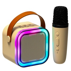 Difuzor karaoke cu microfon auriu - Img 2