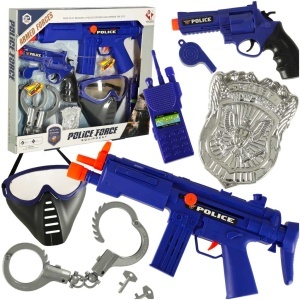 Kitul de poliție al micului polițist pistol pușcă mască cătușe accesorii de poliție
