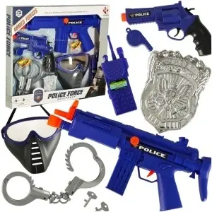Kitul de poliție al micului polițist pistol pușcă mască cătușe accesorii de poliție