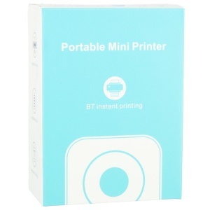 Mini imprimanta termică de etichete foto + cablu USB pătrat albastru - Img 2