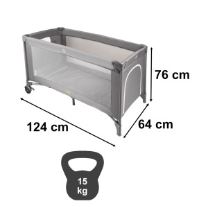 Pătuț de călătorie pliabil cu saltea max. 15kg - Img 3