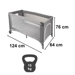 Pătuț de călătorie pliabil cu saltea max. 15kg - Img 3