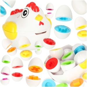Puzzle educațional sorter meci forme ouă 10 buc găină