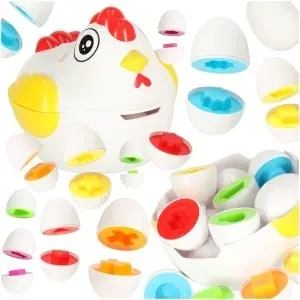 Puzzle educațional sorter meci forme ouă 10 buc găină