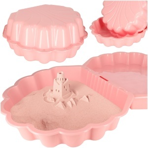 Sandbox piscină închisă Shell Twins dublu 2in1 174x79x20cm roz