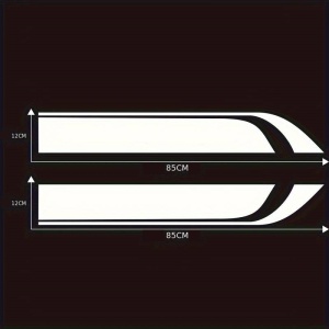 Set 2 stickere autoadezive Tuning, model "Hood Stripes V1", dimensiune 85 x 12 cm, culoare Alba - Img 3