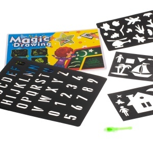 Tablă de desen cu lumină magică + kit creativ cu stilou UV - Img 2