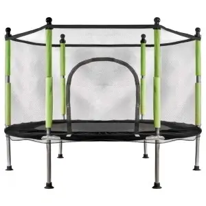 Trambulină de grădină pentru copii 140 cm verde - Img 1