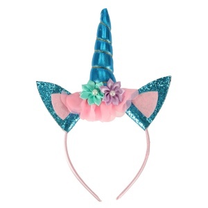 Unicorn carnaval costum de carnaval bentiță + fustă albastru 3-6 ani - Img 2