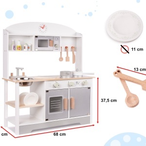 Bucătărie pentru copii din lemn MDF MODERN CLASSIC+ accesorii - Img 3