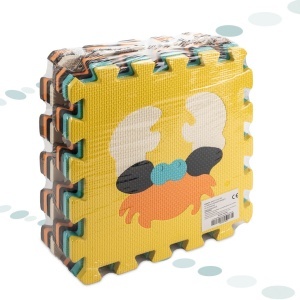 Covoraș de puzzle din spumă pentru copii 9 el. animale colorate 85cm x 85cm x 1cm - Img 2