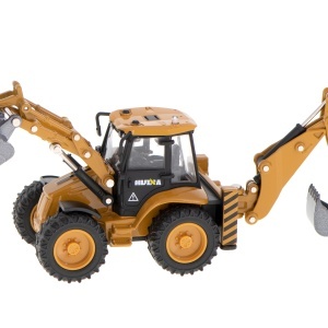 Excavator încărcător buldoexcavator cu cupă Die-Cast model de metal H-toys 1704 1:50 - Img 2