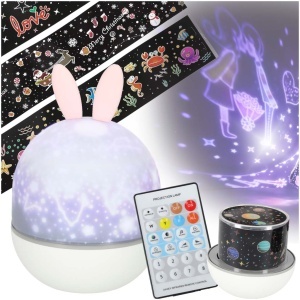 LED proiector stea lumina de noapte USB rotativ 6 motive control de la distanță iepure